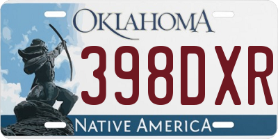 OK license plate 398DXR