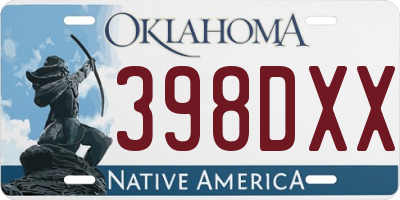 OK license plate 398DXX