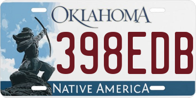 OK license plate 398EDB