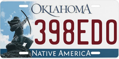 OK license plate 398EDO