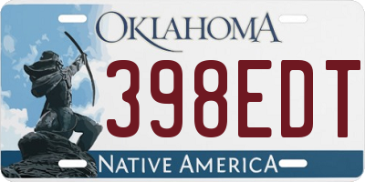 OK license plate 398EDT