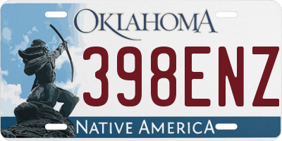 OK license plate 398ENZ