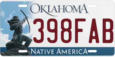 OK license plate 398FAB