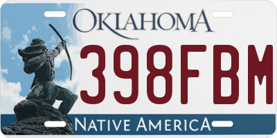 OK license plate 398FBM