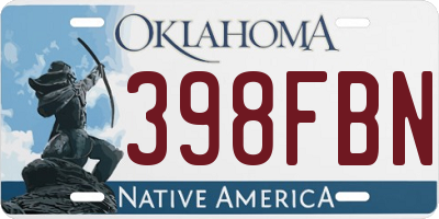 OK license plate 398FBN