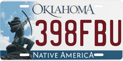 OK license plate 398FBU