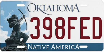 OK license plate 398FED