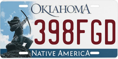 OK license plate 398FGD