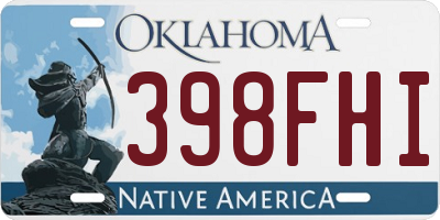 OK license plate 398FHI