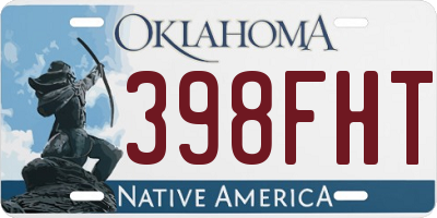 OK license plate 398FHT