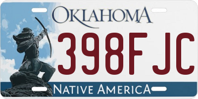 OK license plate 398FJC