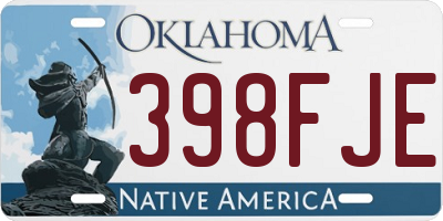 OK license plate 398FJE