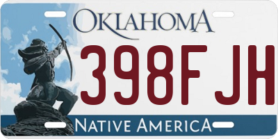 OK license plate 398FJH