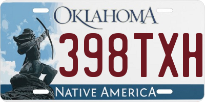 OK license plate 398TXH
