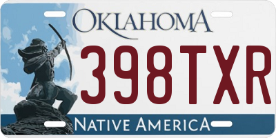 OK license plate 398TXR