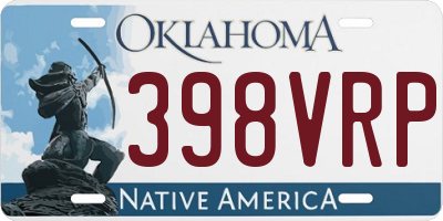 OK license plate 398VRP