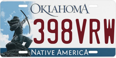OK license plate 398VRW