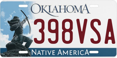 OK license plate 398VSA