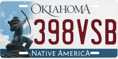 OK license plate 398VSB