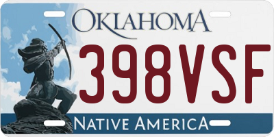 OK license plate 398VSF