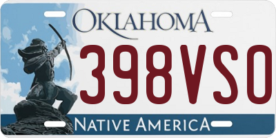 OK license plate 398VSO