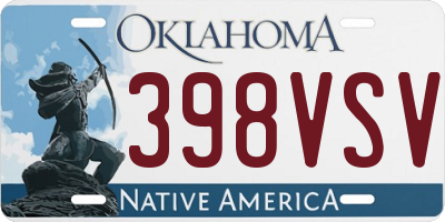 OK license plate 398VSV