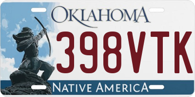 OK license plate 398VTK
