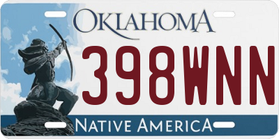 OK license plate 398WNN