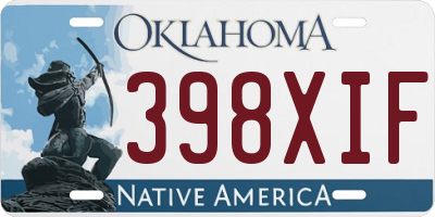 OK license plate 398XIF