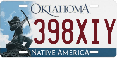OK license plate 398XIY