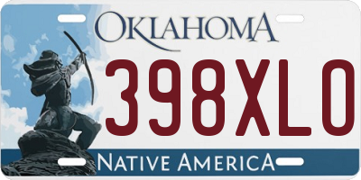 OK license plate 398XLO