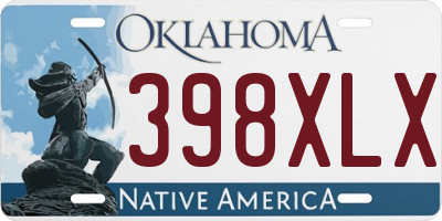 OK license plate 398XLX