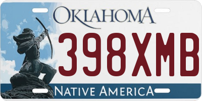 OK license plate 398XMB