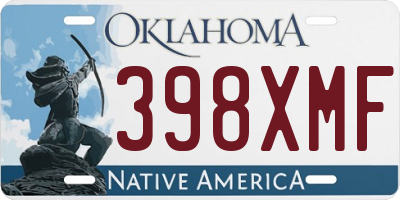 OK license plate 398XMF