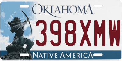 OK license plate 398XMW