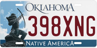 OK license plate 398XNG