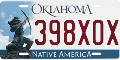 OK license plate 398XOX