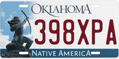 OK license plate 398XPA
