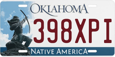 OK license plate 398XPI