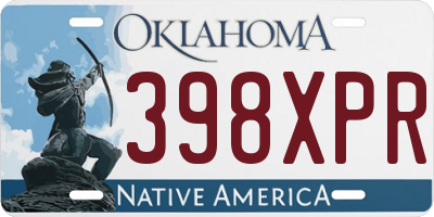 OK license plate 398XPR