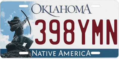 OK license plate 398YMN
