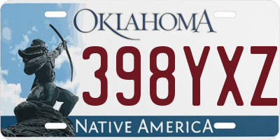 OK license plate 398YXZ
