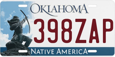 OK license plate 398ZAP