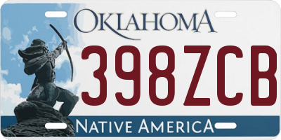 OK license plate 398ZCB