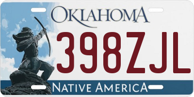 OK license plate 398ZJL