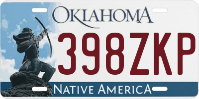 OK license plate 398ZKP