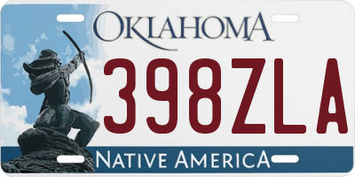 OK license plate 398ZLA