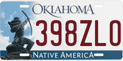 OK license plate 398ZLO