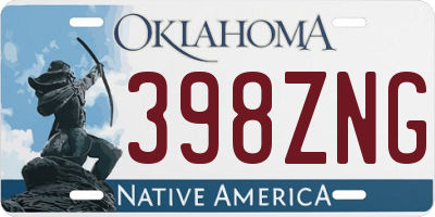 OK license plate 398ZNG