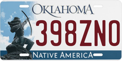 OK license plate 398ZNO
